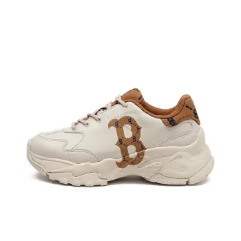 MLB Big Ball Chunky Dia Monogram Low Top Chunky Sneakers Unisex Beige Yellow