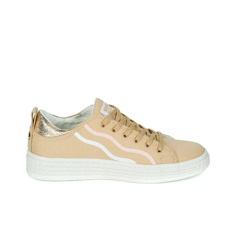 Palladium Anti Slip And Wear Resistant Height Increasing Low Top Canvas Shoes Women's Light Brown-1