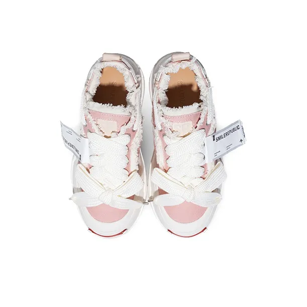 SMILEREPUBLIC Durable Breathable Low Top Canvas Shoes Unisex Pink-3