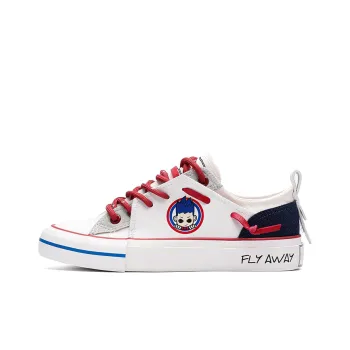 Feiyue Anti Slip And Wear Resistant Breathable Low Top Canvas Shoes Unisex White Red