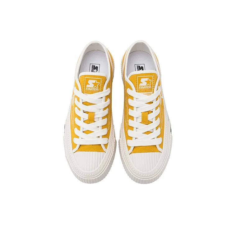 STARTER Stars Shoes Lace Up Non slip Lightweight Low Top Canvas Shoes Unisex Yellow-3