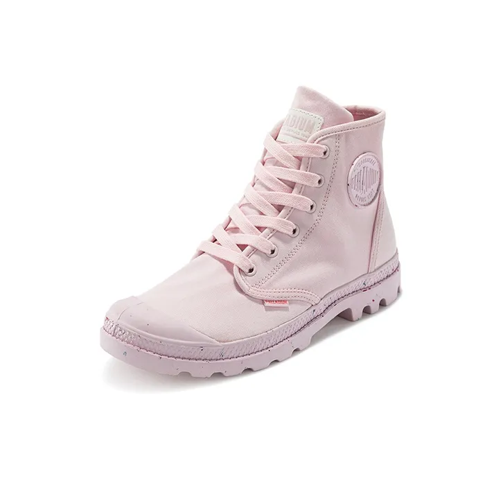 Palladium Pampa Hi Icecream Breathable Wear-Resistant Slip-Resistant High-Top Canvas Shoes Unisex Light Pink-1