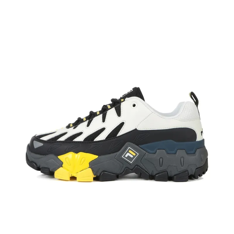 FILA Raid Chunky Sneakers Unisex Low Top White/Black/Yellow-0