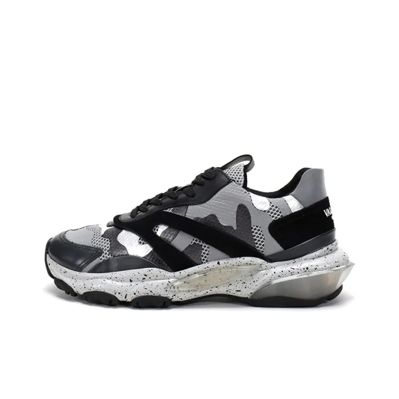 Valentino Bounce Low Top Chunky Sneakers Men's Silver Black-0