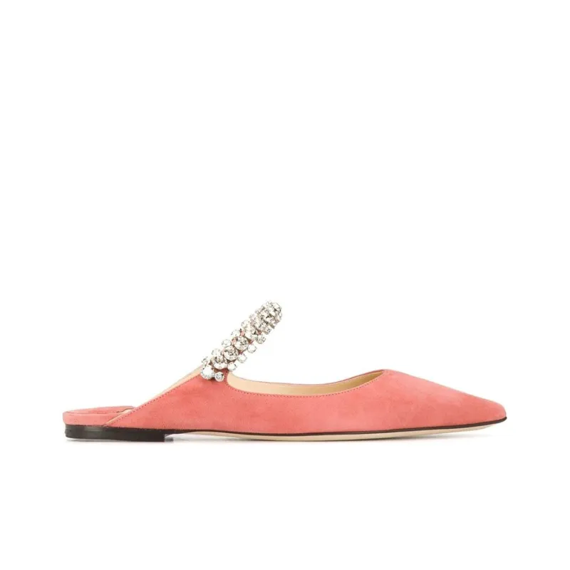 Jimmy Choo Bing Flat Casual Single Shoes Women's Orange Pink-1
