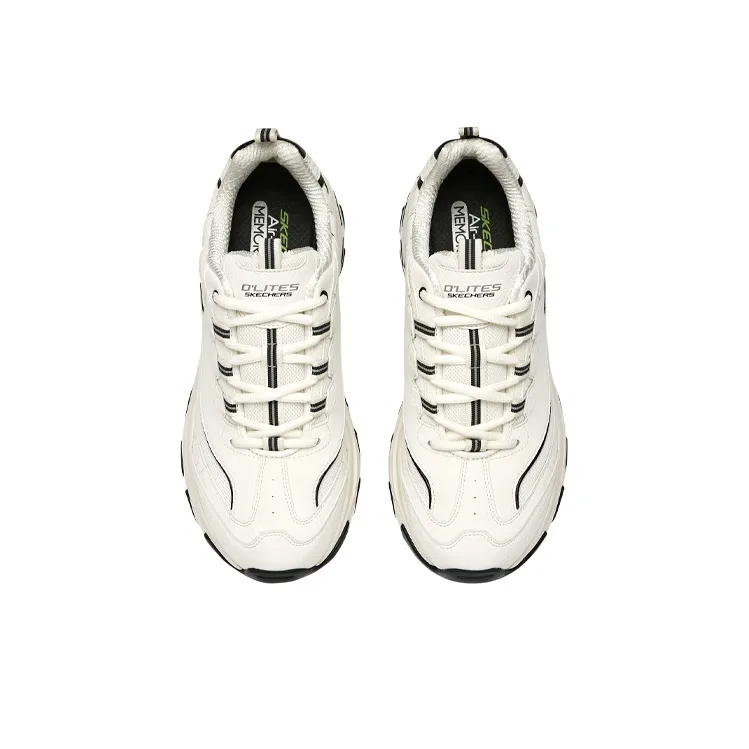Skechers D'LITES 1.0 Cushioning Anti Slip And Wear Resistant Low Top Chunky Sneakers Men's Ecru-2