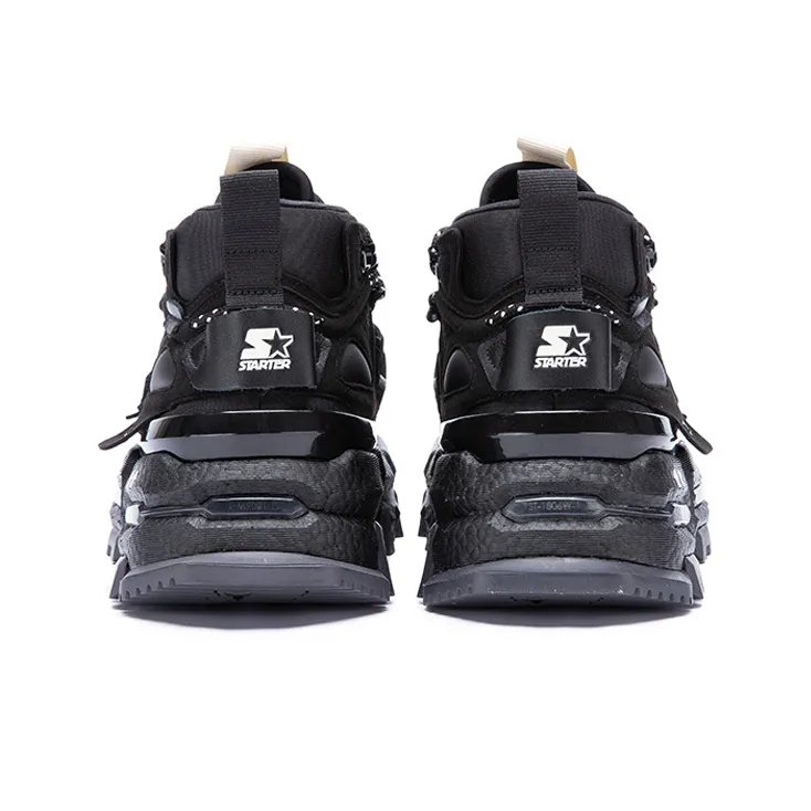 STARTER Non-slip Lightweight High-Top Chunky Sneakers Unisex Black-3