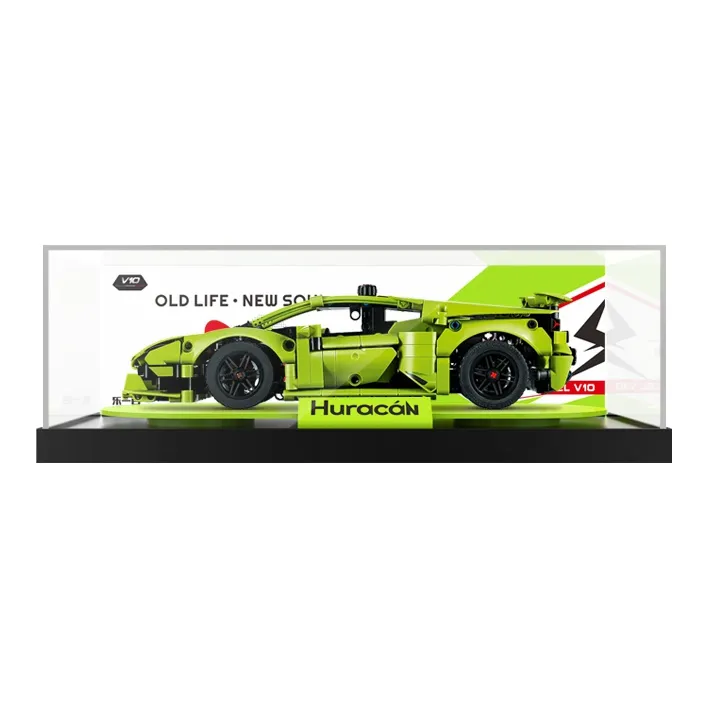 LIGHT YOUR BRICKS LeiYiBai Compatibility Building Block Technic 42161 Lamborghini Racing Display Case Model Accessories-0