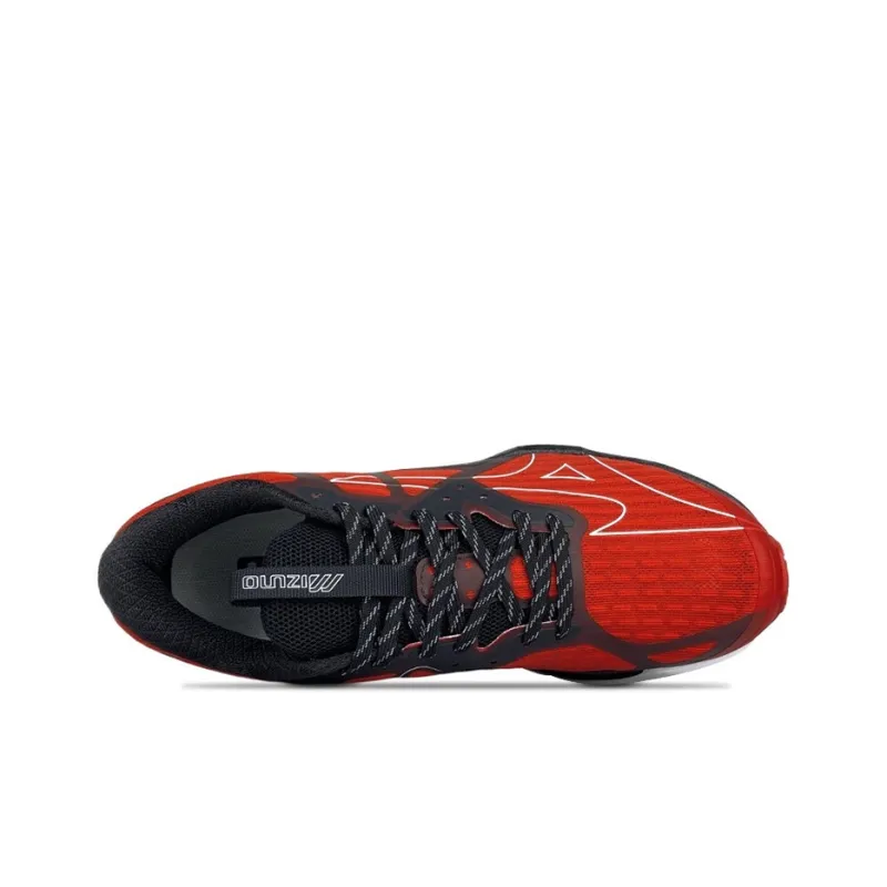 Mizuno Pi Knit Low Top Running Shoes Black/Red-2