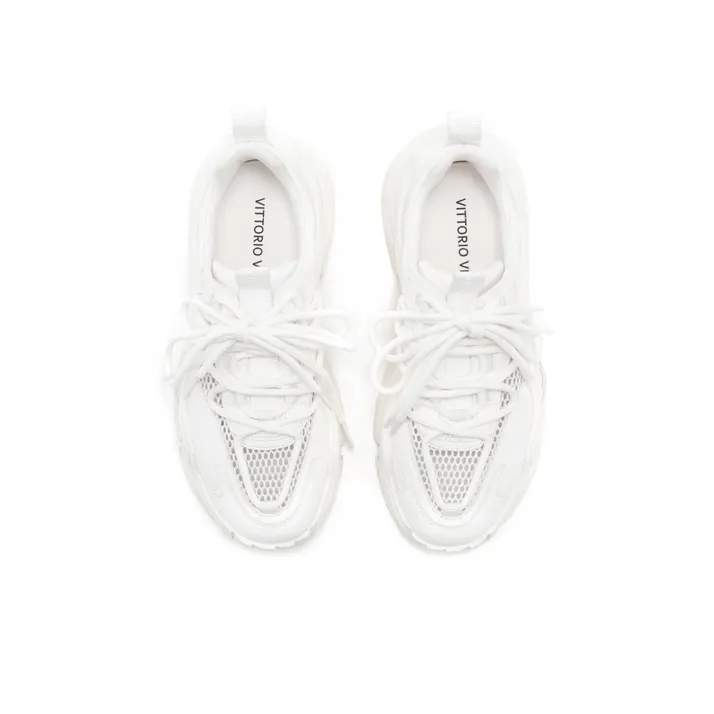 VITTORIO VENTURA Chunky Sneakers Women's Low Top White-3