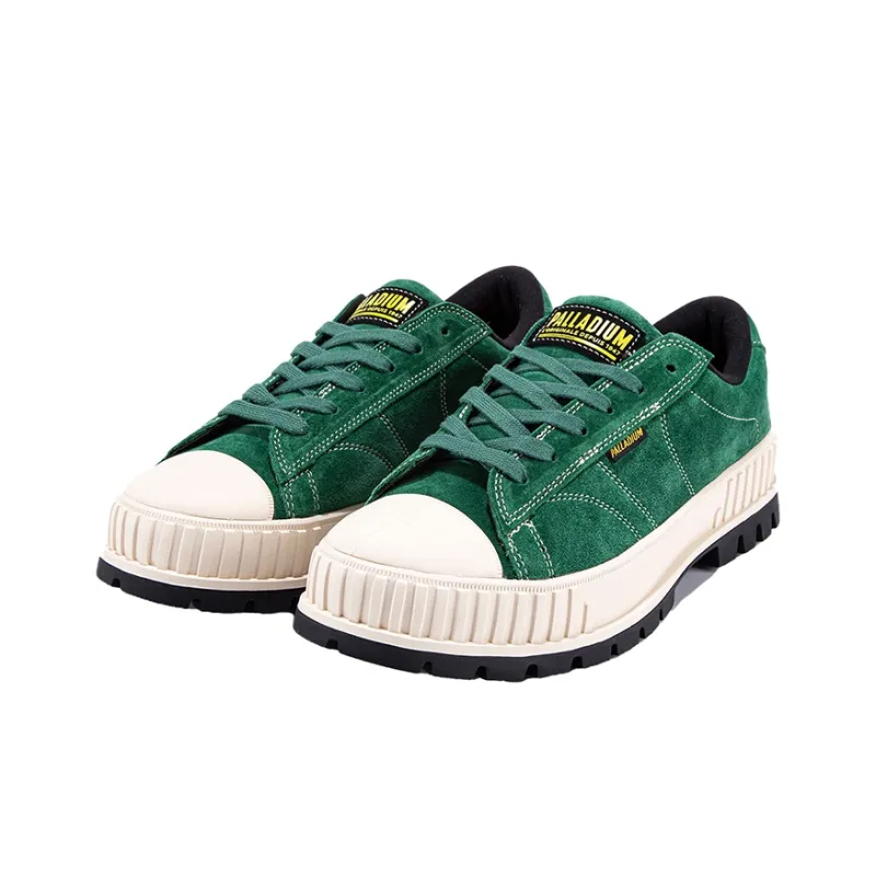 Palladium Pallashock90Sde Anti Slip Wear Resistant Low Top Canvas Shoes Unisex Green Smoke White-1