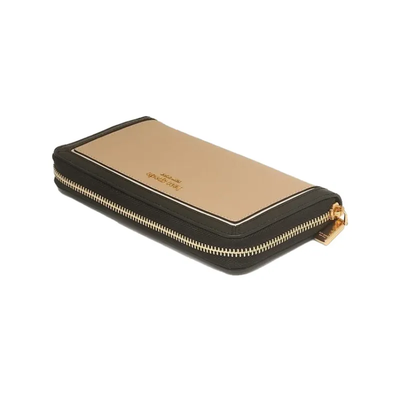 Kate Spade PVC With Leather Clutch Wallet Women's Brown & Black-3