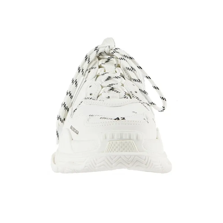 Balenciaga All Over Logo Triple S White Black-2