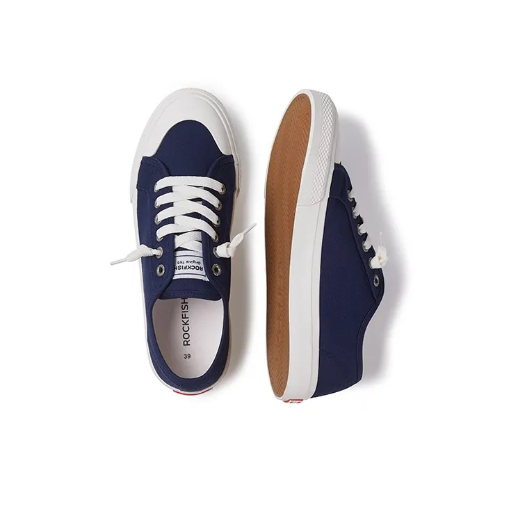 Rockfish Canvas Shoes Women's Low Top Dark Blue/White-2