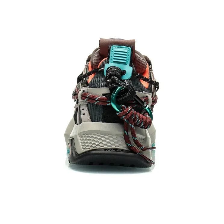 LiNing Cushioning Anti Slip And Wear Resistant Height Increasing Low Top Chunky Sneakers Women's Brown-5