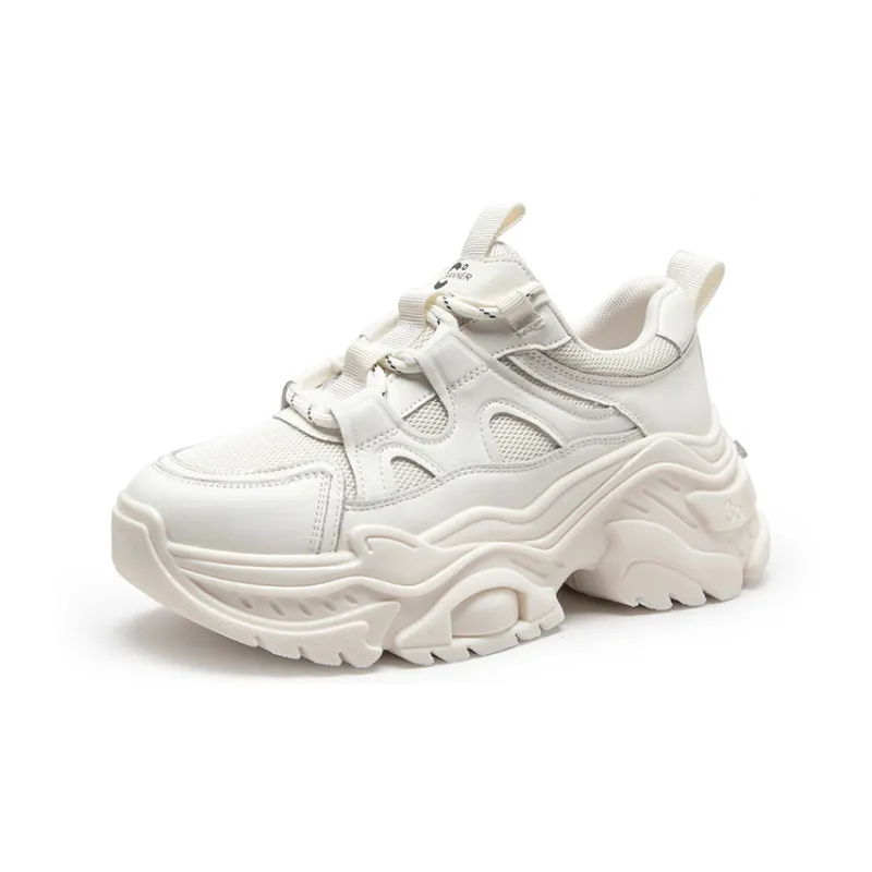 C°BANNER Chunky Sneakers Women's Low Top Black/Beige-8