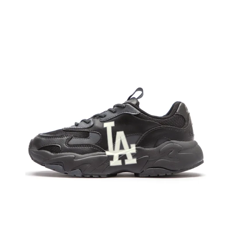 MLB Big Ball Chunky Wear Resistant Height Increasing Low Top Chunky Sneakers Unisex Black-0