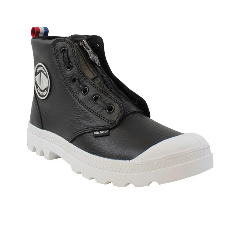Palladium Pampa HI Lea Zip TPZ Durable Cushioning Short Outdoor Boots Women's Black-2