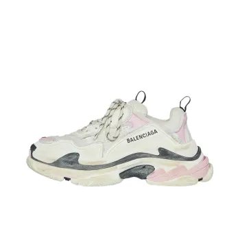 Balenciaga Triple S White Pink Pre Distressed Women's