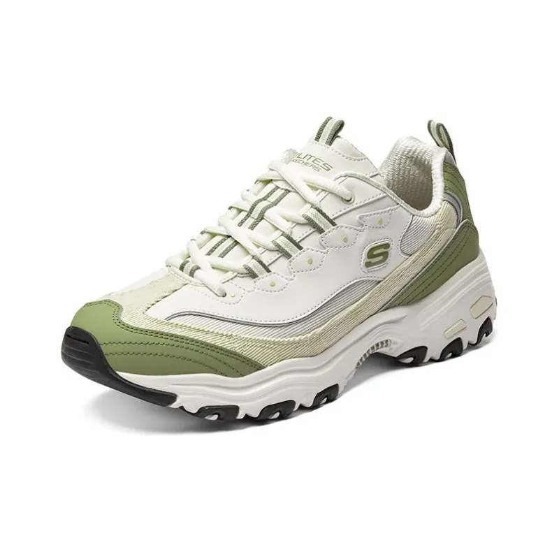 Skechers D'Lites Varsity Spirit Sneaker 'White Beige Green'-2
