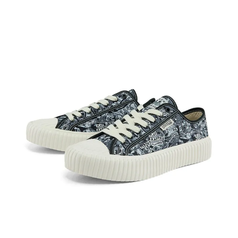 Kappa Lightweight Low Top Canvas Shoes Unisex Black Multicolor-4