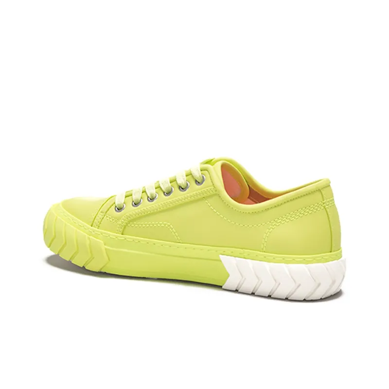 Both Tyres Low Top Canvas Shoes Unisex Neon Yellow-5