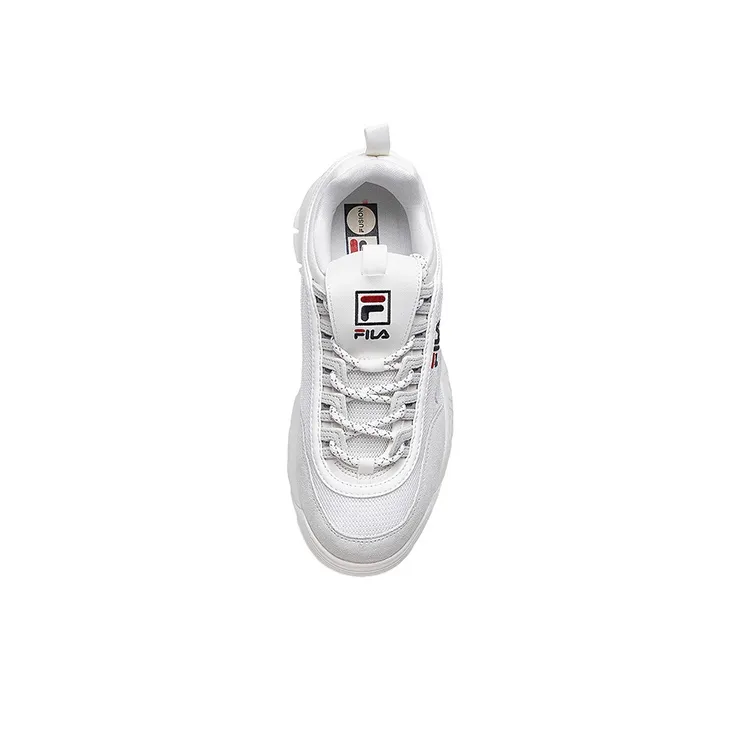 FILA FUSION Disruptor 2 Cushioning Anti Slip And Wear Resistant Low Top Chunky Sneakers Women's White-4
