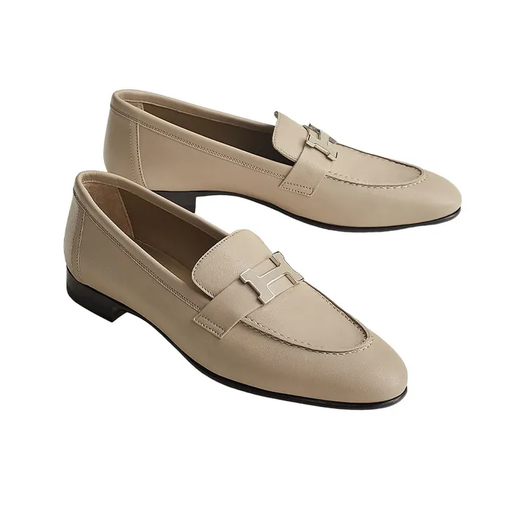 HERMES Paris Stylish Skateboarding Shoes Women's Beige-3