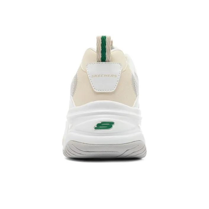 Skechers D'LITES 4.0 Cushioned Anti Slip And Wear Resistant Lightweight Low Top Chunky Sneakers Men's White Gray Green-3