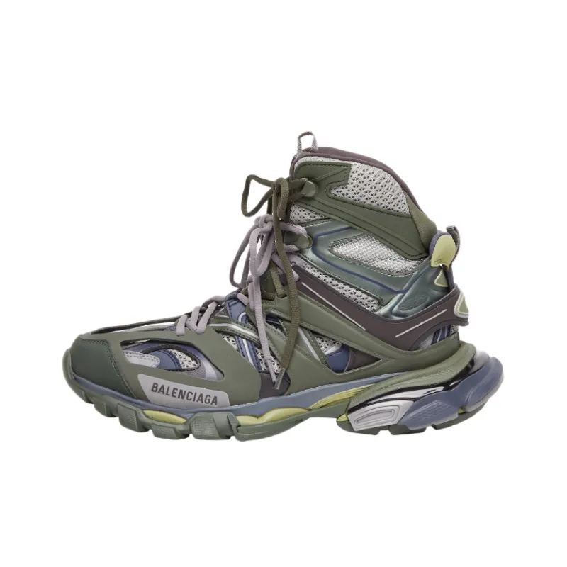 Balenciaga Track 1.0 Chunky Sneakers Women's High-Top Dark Green-0