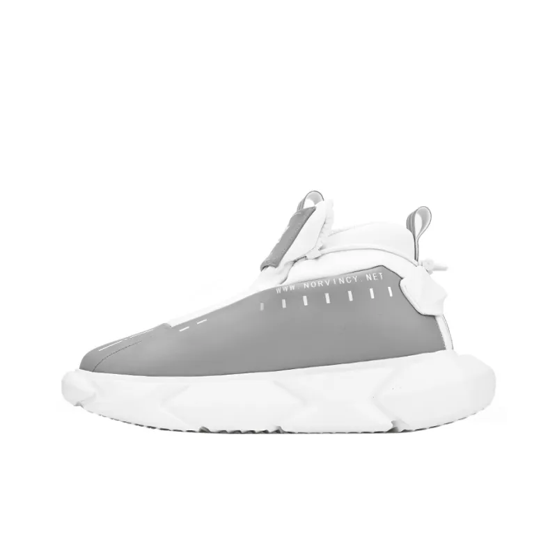 NORVINCY Chunky Sneakers Unisex Low Top Bright Gray-0