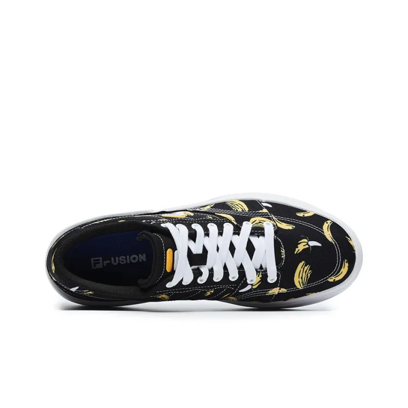 FILA FUSION Graphic Print Skate Shoes 'Black Yellow'-3
