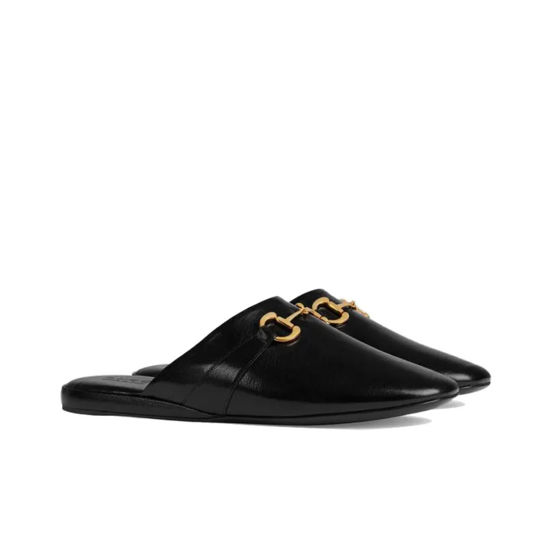 GUCCI Wrap-toe Slippers Men's Black-2