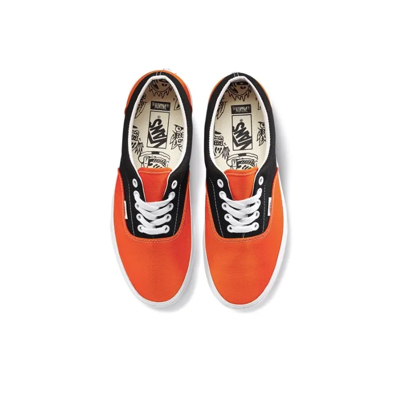 Vans Era Skeleton Printing Retro Casual Canvas Shoes Black Orange Colorblock 'Black Orange'-3