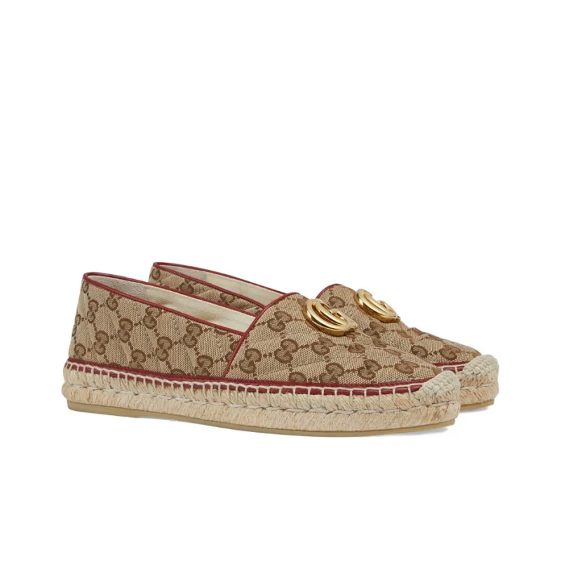 GUCCI Women's Espadrilles 'GG Matelassé Brown Cherry Red' Women's-1