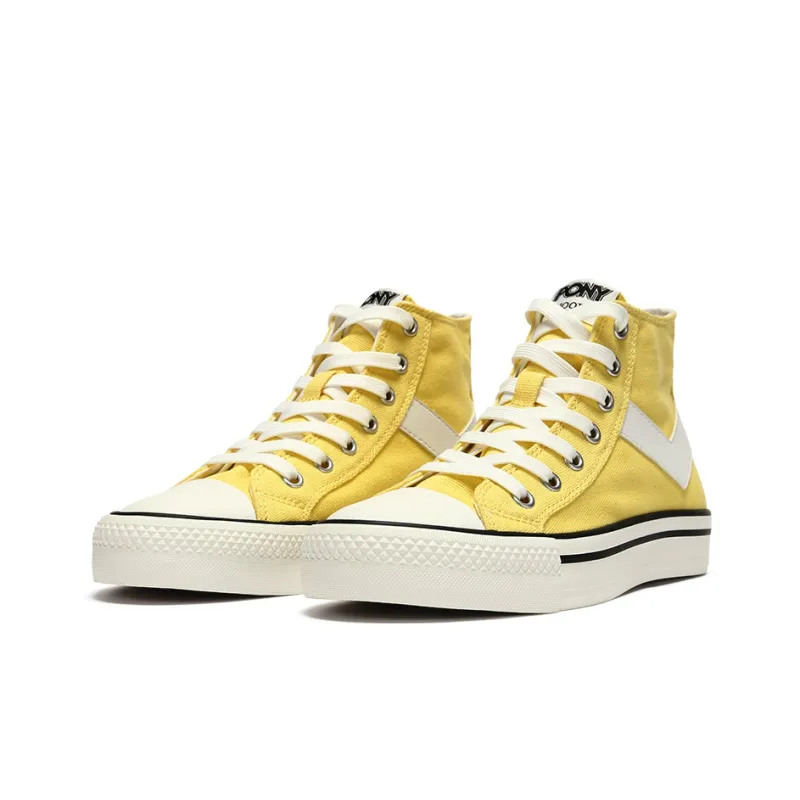 Pony Canvas Shoes Men High Top Yellow-2