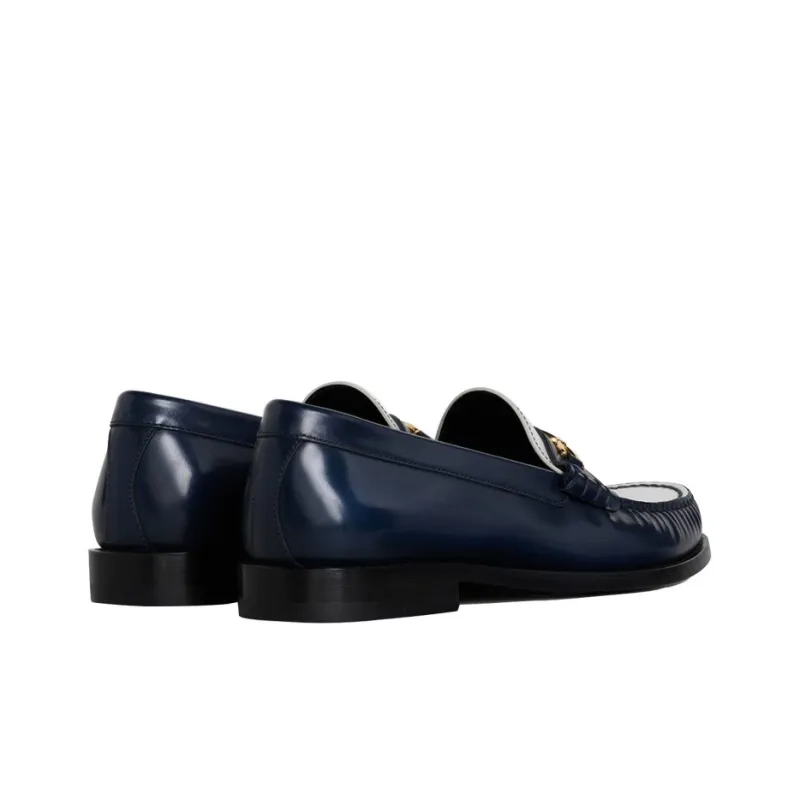 CELINE Triomphe Luco Maillon Loafers Women's Blue White-3