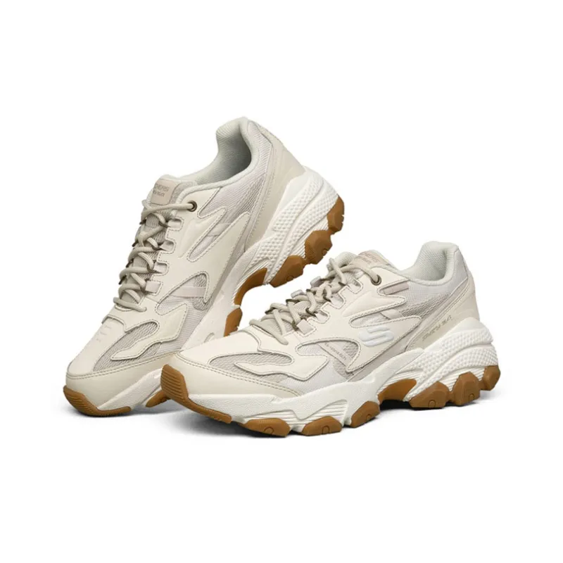 Skechers D Lites Outdoor Vntg Chunky Shoes White-2