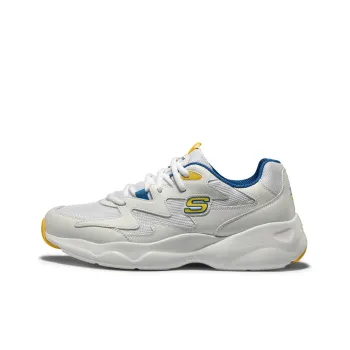 Skechers D'LITES Durable Breathable Low Top Chunky Sneakers Men's White Yellow Blue