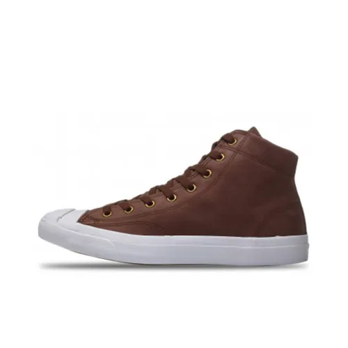 Converse Jack Purcell Canvas Shoes Unisex Mid-Top Dark Coffee Brown/White