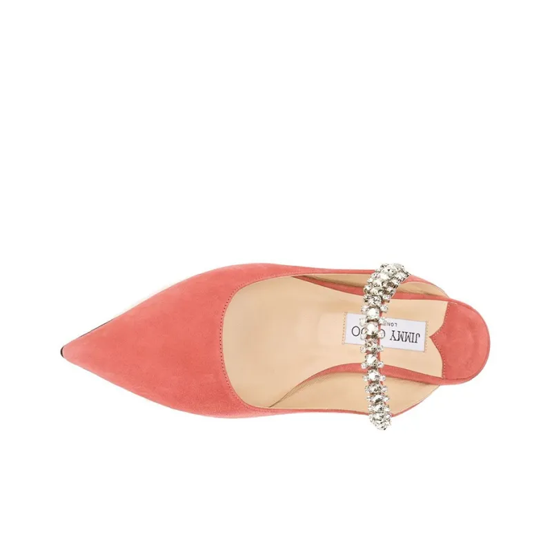Jimmy Choo Bing Flat Casual Single Shoes Women's Orange Pink-3