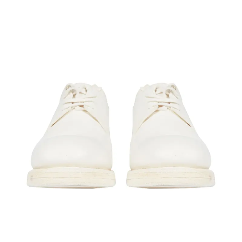 GUIDI Soft Horse Leather Flat Shoes Women's White Silver Root-3
