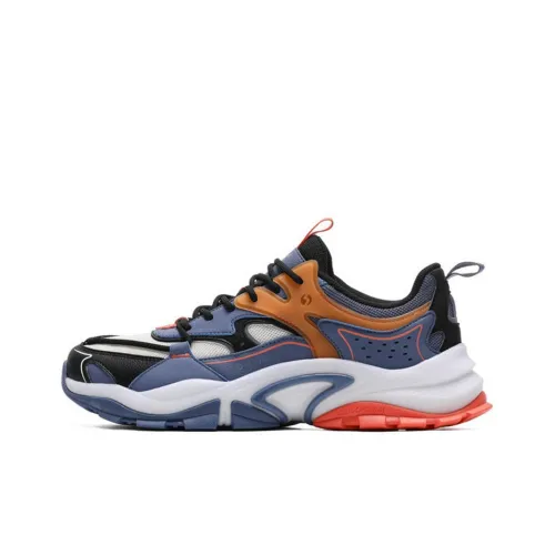 361° Prehistoric Giant Creatures Cushioned Slip-Resistant Low-Top Chunky Sneakers Men's Blue White