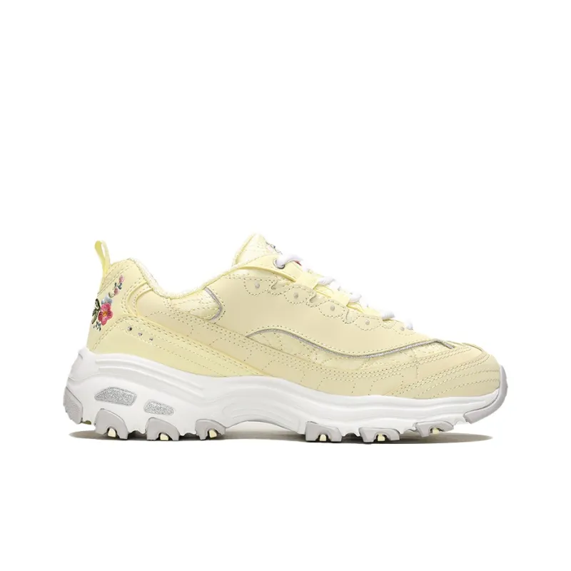 Skechers D'Lites Bright Blossoms Low Top Daddy Shoes Yellow Women's-1