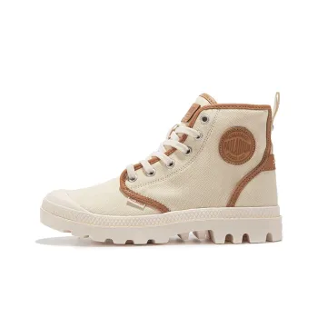 Palladium Pampa HiProvence Wear Resistant High Top Canvas Shoes Unisex Smoke White Brown