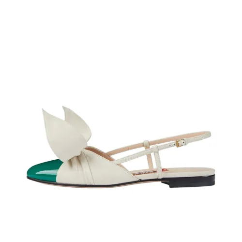 GUCCI Flat Shoes Women's White Green Year Of The Rabbit Limited