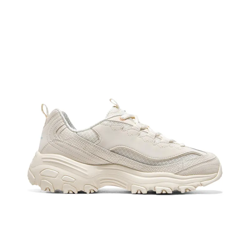 Skechers D'Lites 1.0 Chunky Sneakers Women's Low Top Beige/White/Blue-1
