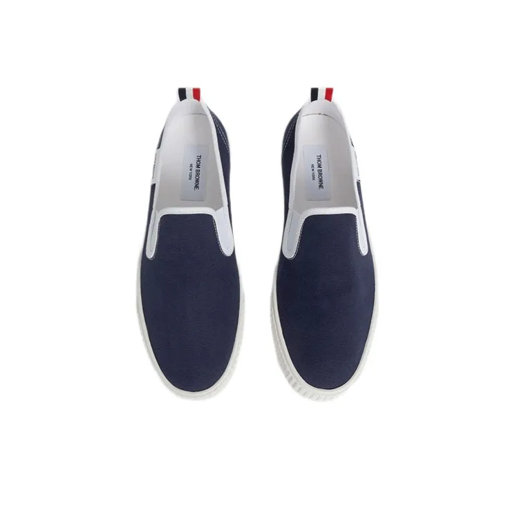 THOM BROWNE· TB Low Top Canvas Shoes Men's Dark Blue-3
