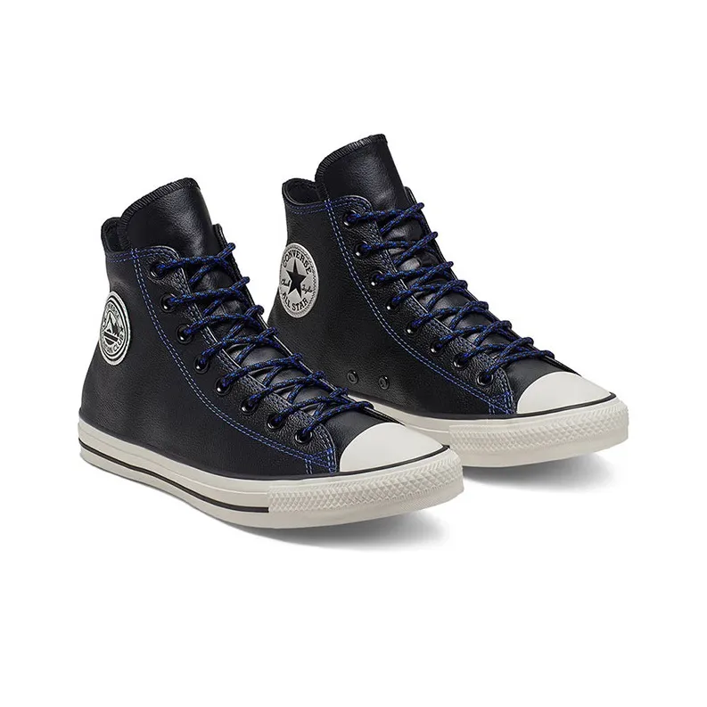 Converse Chuck Taylor All Star High Tumbled Leather 'Black Hyper Royal'-2