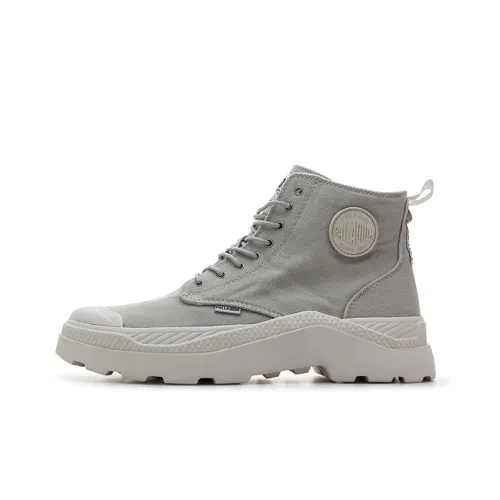 Palladium Pampa Wear-resistant And Waterproof High-Top Canvas Shoes Unisex Gray
